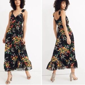 Madewell Ruffle-Strap Wrap Dress in Orchid Bouquet Size 4